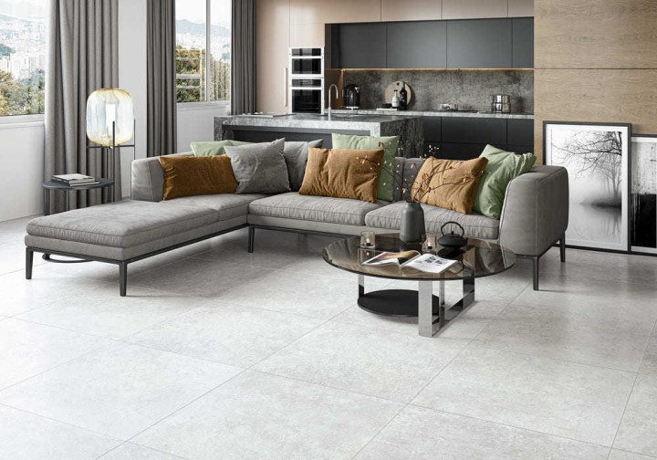 Лаппатированный Керамогранит Alma Ceramica Micas 57x57 Темно-Серый — фото 2