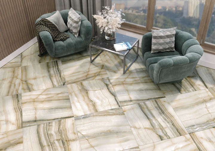 Напольная Керамогранит Alma Ceramica Smeraldo 57x57 Бежевый — фото 3