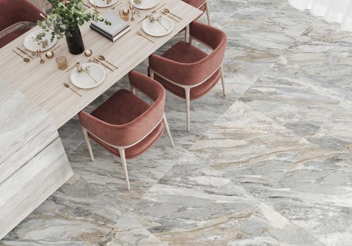 Лаппатированный Керамогранит Alma Ceramica Statuario Rock 57x57 Серый — фото 2
