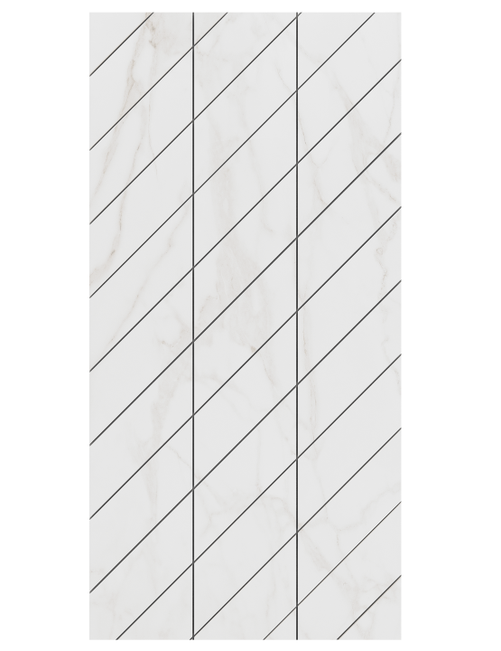 Керамическая Ametis под мрамор Supreme Фальшмозаика SM02 Corner 29,8x59,8x10 полированная. (правый) бежевая