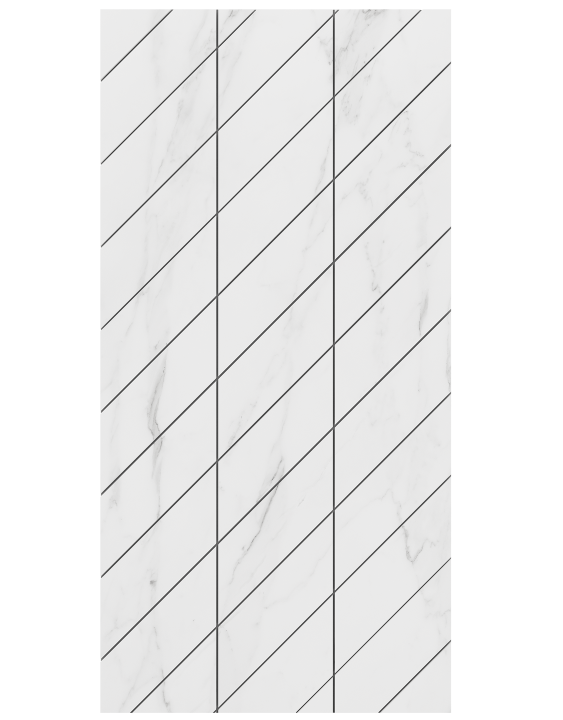 Керамическая Ametis Supreme Фальшмозаика SM01 Corner 30x60x10 полированная. (правый) белая