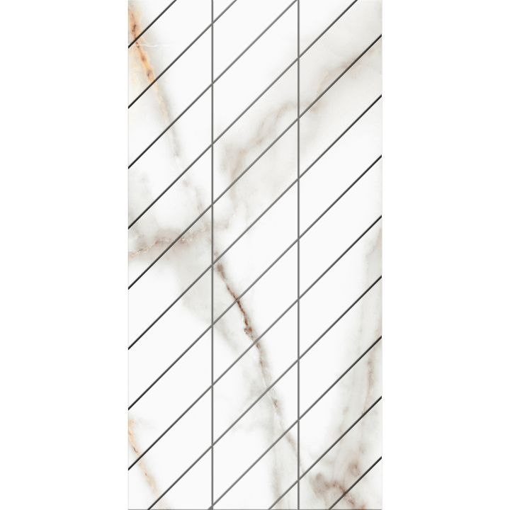 Керамическая Ametis Supreme Фальшмозаика SM03 Corner 30x60x10 полированная. (правый) белая