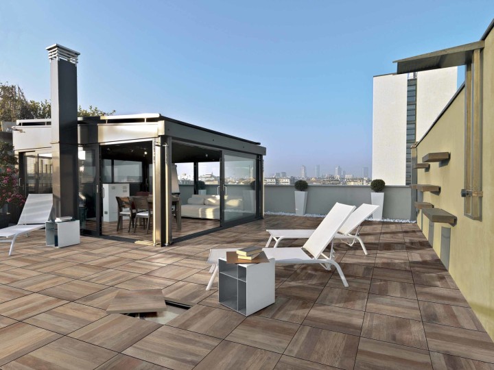 Матовый Antica Ceramica Rubiera Outdoor 4.0 Керамогранит DR04154 Ultra Aspen Grigio 20mm 60х60 — фото 20