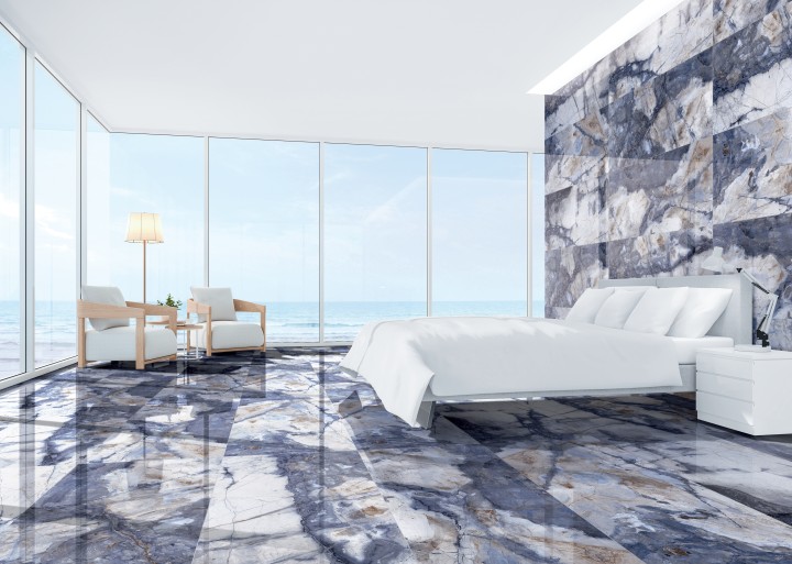 Arcadia Ceramica Керамогранит HG2006-A Bergamo Blue 60х120 голубо-белый полированный под мрамор, 4 принта — фото 6
