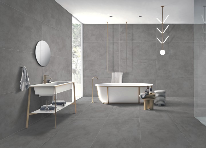 Arcadia Ceramica Керамогранит RT7001-A Cementum Gris 60х120 Rt серый матовый под бетон — фото 5