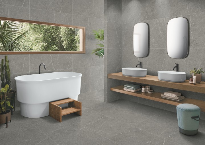 Arcadia Ceramica Керамогранит RG6002-A Equistone Graphite 60х120 Rg серый матовый / рельефный под бетон — фото 6