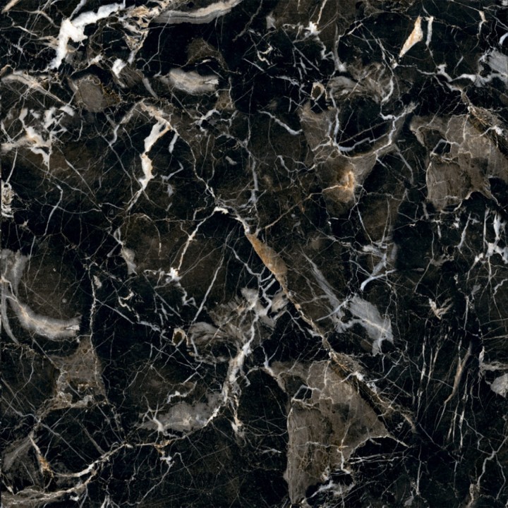 Arcadia Ceramica Керамогранит HG2005-A Golden Black 60х60 черный полированный под мрамор, 4 принта — фото 2