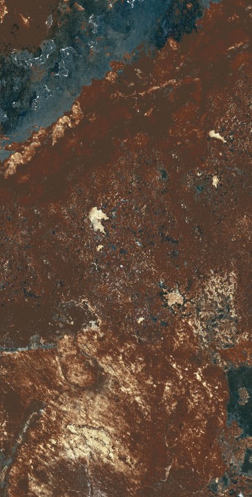 Матовый Arcadia Ceramica Керамогранит ME5001-A Vulcano Azzurro 60х120 бронзово-зеленый металлический под мрамор, 4 принта — фото 2