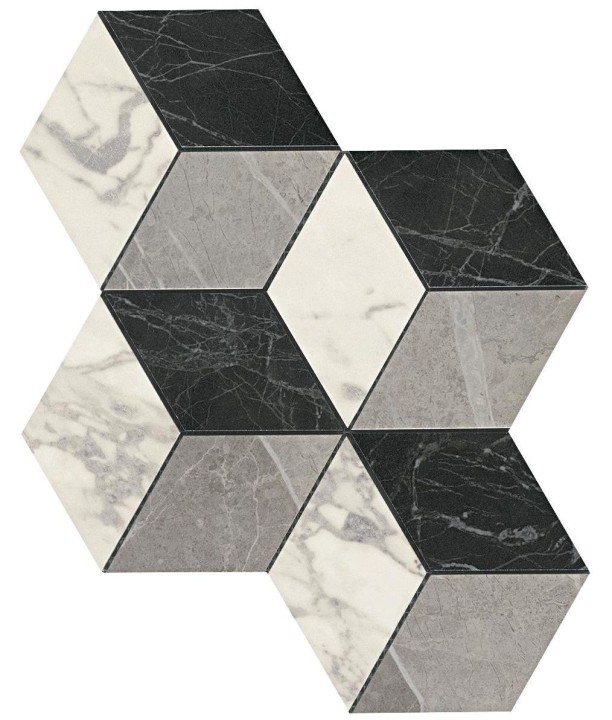 Керамическая Atlas Concorde Marvel Pro Marvel Mosaico Esagono Multicolor Cold 30x35