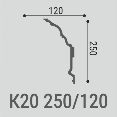 Плинтусы потолочные Bello Deco Карнизы потолочные Карниз потолочный К20 250-120 12x200 — фото 2
