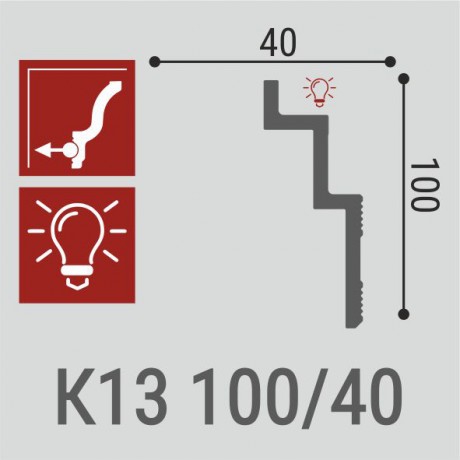 Плинтусы потолочные Bello Deco Карнизы потолочные Карниз потолочный К13 Н 100-40 4x200 — фото 3