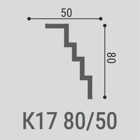 Плинтусы потолочные Bello Deco Карнизы потолочные Карниз потолочный К17 80-50 5x200 — фото 2