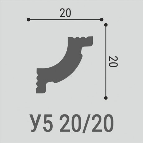 Плинтусы потолочные Bello Deco Карнизы потолочные Карниз потолочный У5 20-20 2x200 — фото 3