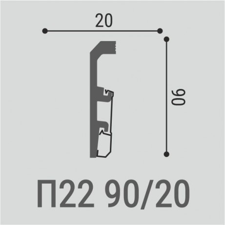 Плинтусы напольные Bello Deco Плинтус напольный П22 90-20 2x200 — фото 2