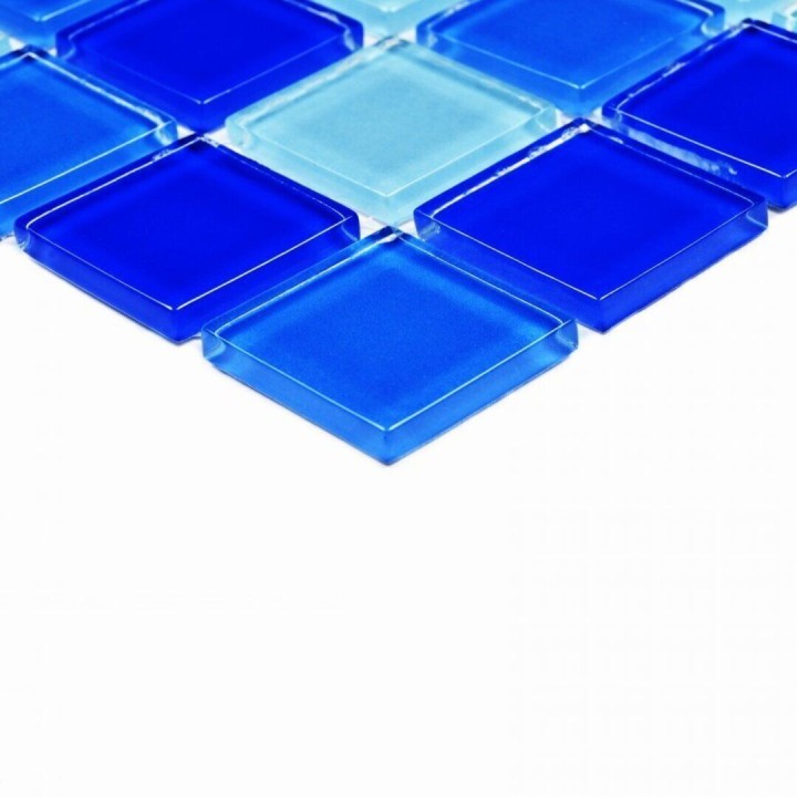 Bonaparte Мозаика стеклянная Blue wave-2 4*25*25 лист 300*300 мм — фото 2