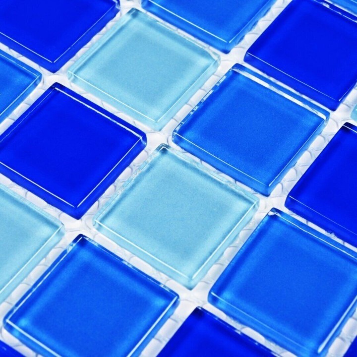 Bonaparte Мозаика стеклянная Blue wave-2 4*25*25 лист 300*300 мм — фото 3