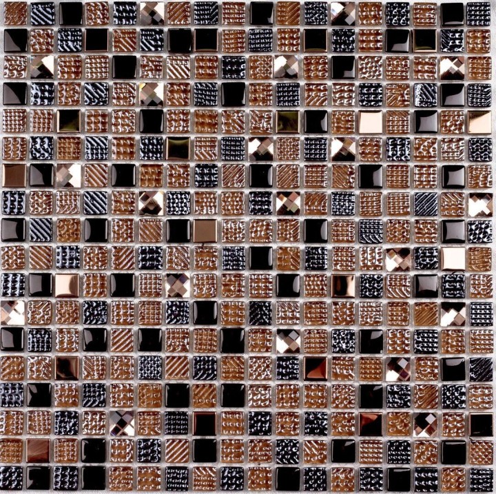 Bonaparte Мозаика стеклянная Crystal brown 8*15*15 лист 300*300 мм — фото 5