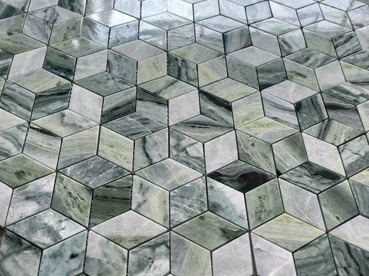 Leedo (Caramelle) Pietrine 7 мм Каменная мозаика Onice Verde oliva POL diamond 96x55x7 — фото 2