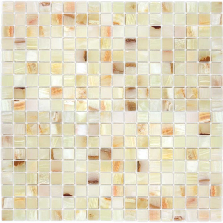 Каменная Leedo (Caramelle) Pietrine 7 мм Onice Jade Bianco POL 15x15x7 — фото 2