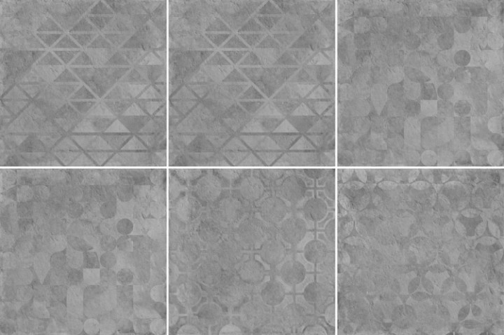 Cerdomus Керамогранит Verve Vintage Charcoal (6 soggetti Mix) 60x60 матовый