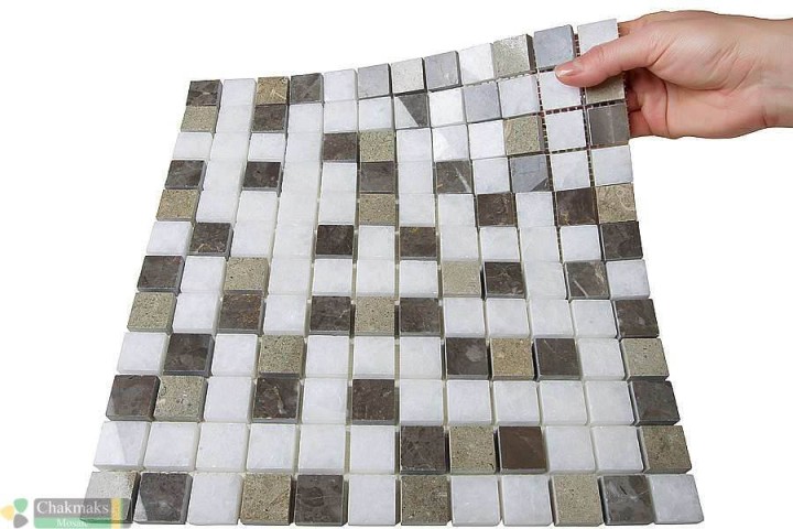 Мраморная Chakmaks Anatolian Stone 23x23 Мозаика из мрамора (23х23*10 мм) GREYLAND — фото 2