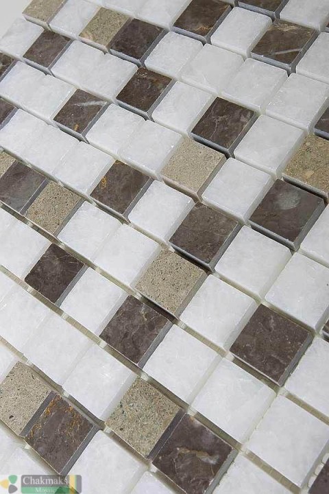 Мраморная Chakmaks Anatolian Stone 23x23 Мозаика из мрамора (23х23*10 мм) GREYLAND — фото 3