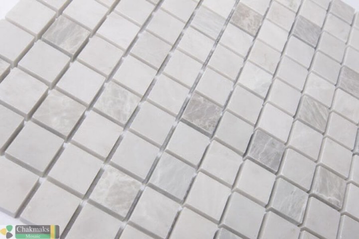 Мраморная Chakmaks Anatolian Stone 23x23 Мозаика из мрамора (23х23*10 мм) ICE-NORDIC GREY — фото 3