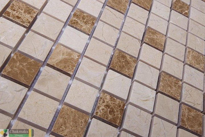 Мраморная Chakmaks Anatolian Stone 23x23 Мозаика из мрамора (23х23*10 мм) PINO EMPERADOR — фото 3