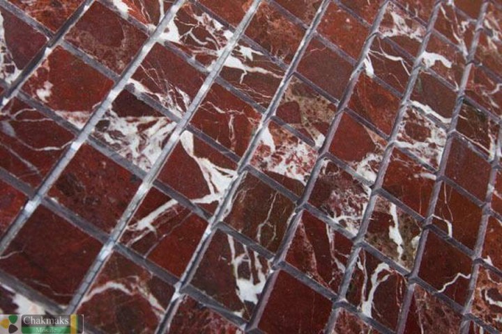 Мраморная Chakmaks Anatolian Stone 23x23 Мозаика из мрамора (23х23*10 мм) ROSSO LEVANTO — фото 3