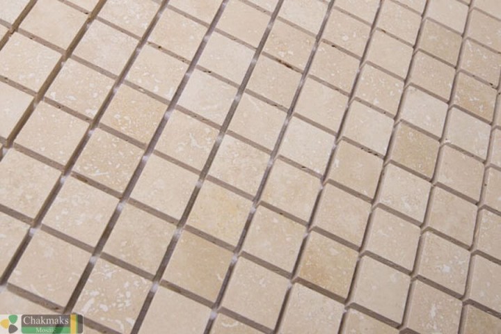 Каменная Chakmaks Anatolian Stone 23x23 Мозаика из травертина (23х23*10 мм) CLASSIC LIGHT — фото 3