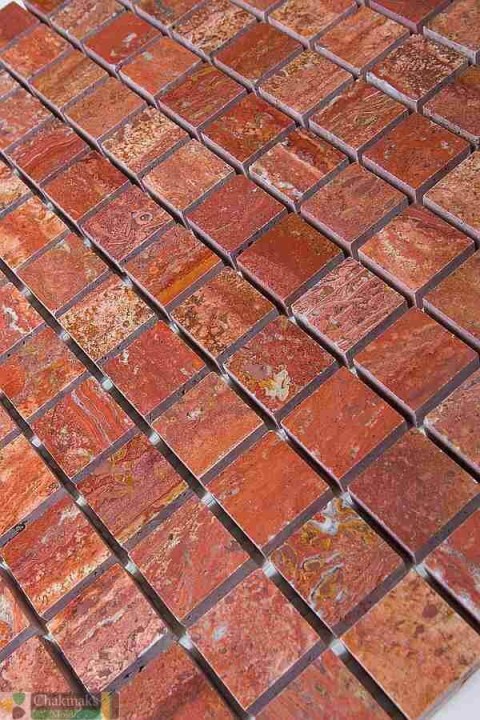 Каменная Chakmaks Anatolian Stone 23x23 Мозаика из травертина (23х23*10 мм) RED STONE 23*23 — фото 3