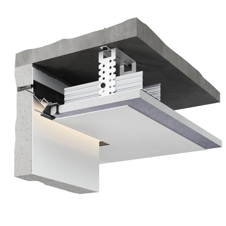 Плинтусы потолочные Decaro Парящий плинтус Потолочный профиль D005 Анодированный черный 200 — фото 4