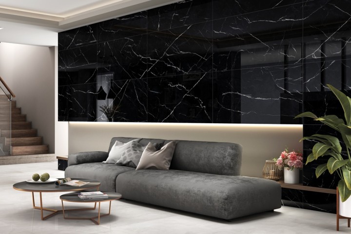 Матовый Duna Керамогранит Nero Marquina Black Panter 60х120 — фото 9