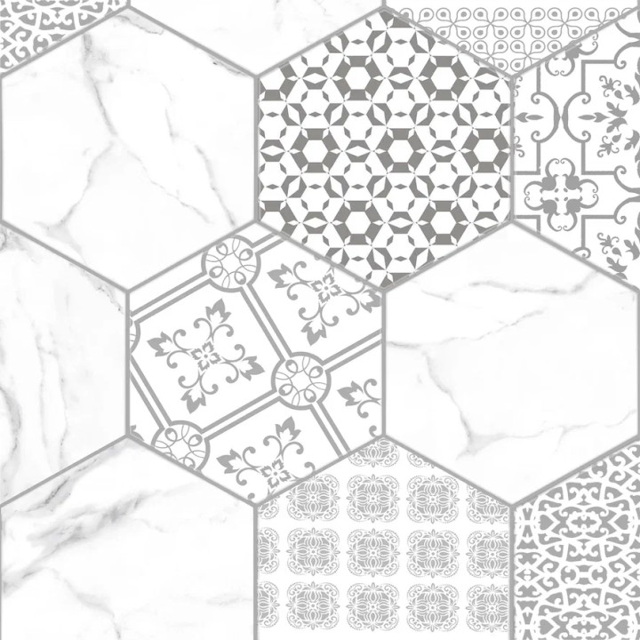 Матовый Eurotile Керамогранит HS 0008 HEXAGON STATUARIO 60х60 — фото 2