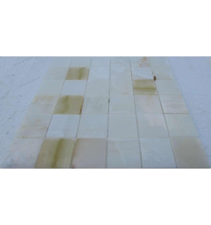 Мраморная FK Marble Classic Mosaic Мозаика из оникса полированная White Onyx 48-6P мозаика из оникса 30x30 — фото 2