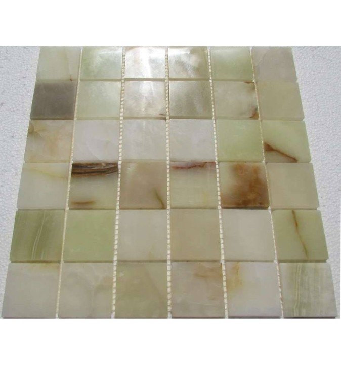 Мраморная FK Marble Classic Mosaic Мозаика из оникса полированная Onyx Jade Verde 48-6P 30x30 — фото 2