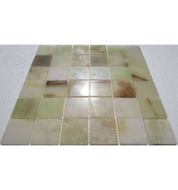 Мраморная FK Marble Classic Mosaic Мозаика из оникса полированная Onyx Jade Verde 48-6P 30x30 — фото 3