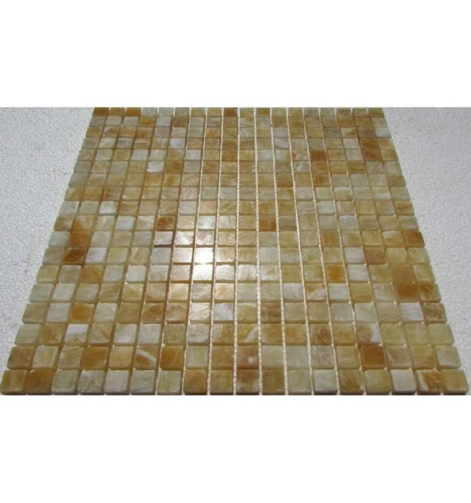 Мраморная FK Marble Classic Mosaic Мозаика из полированного оникса M073-15-8P Onyx Yellow 30x30 — фото 3