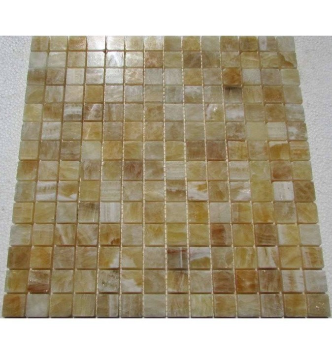 Мраморная FK Marble Classic Mosaic Мозаика из полированного оникса M073-20-8P Onyx Yellow 30x30 — фото 2