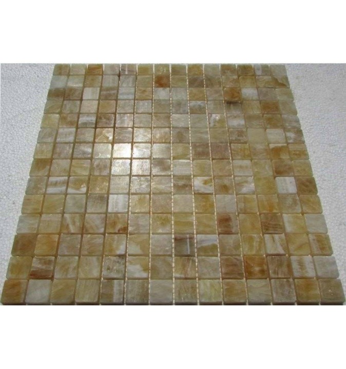 Мраморная FK Marble Classic Mosaic Мозаика из полированного оникса M073-20-8P Onyx Yellow 30x30 — фото 3