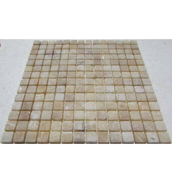 Мраморная FK Marble Classic Mosaic Мозаика из состаренного оникса M073-20-8T Onyx Yellow 30x30 — фото 3