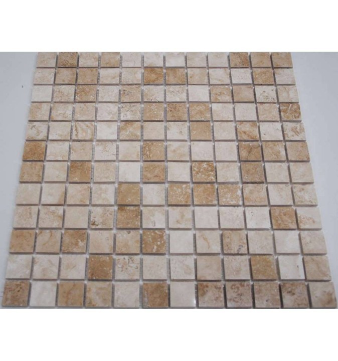 Мраморная FK Marble Classic Mosaic Мозаика из травертина полированная Light Travertine 23-6P мозаика из травертина 30x30 — фото 2