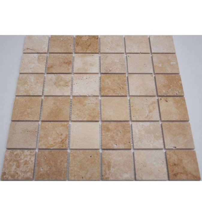 Мраморная FK Marble Classic Mosaic Мозаика из травертина полированная Light Travertine 48-6P мозаика из травертина 30x30 — фото 2