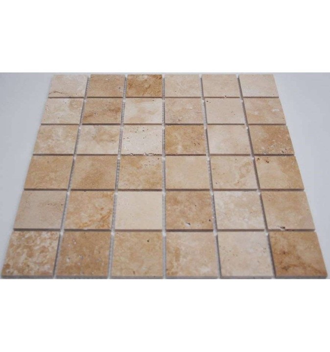 Мраморная FK Marble Classic Mosaic Мозаика из травертина полированная Light Travertine 48-6P мозаика из травертина 30x30 — фото 3