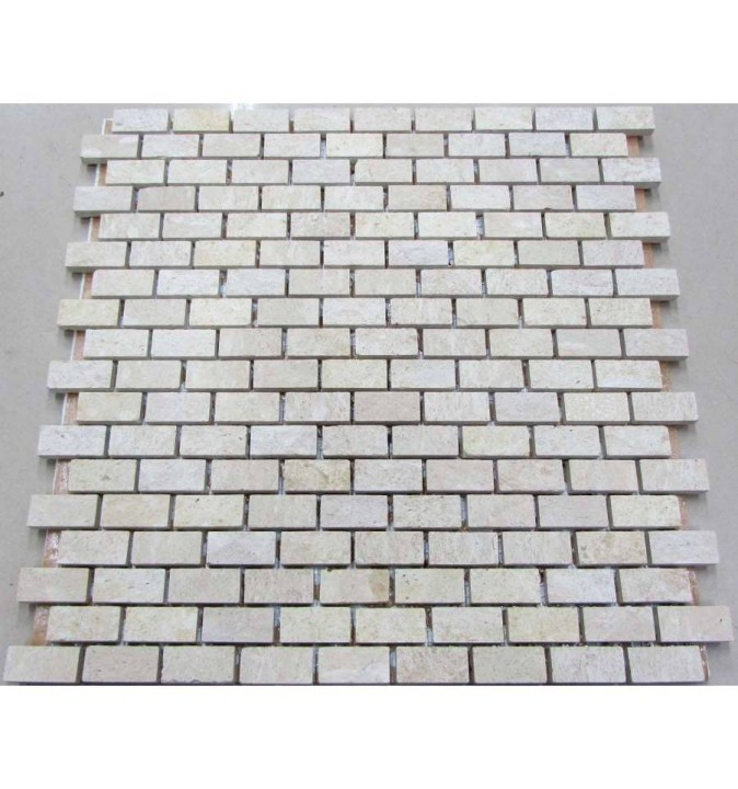 Мраморная FK Marble Classic Mosaic Мозаика из травертина шлифованная Travertine 32x15-7M — фото 2