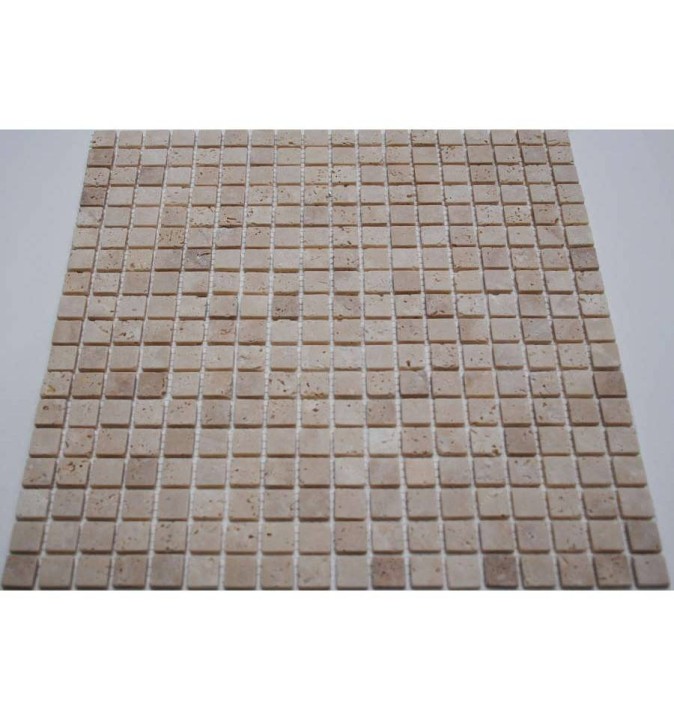 Мраморная FK Marble Classic Mosaic Мозаика из травертина состаренная Light Travertine 15-4T 30x30 — фото 2