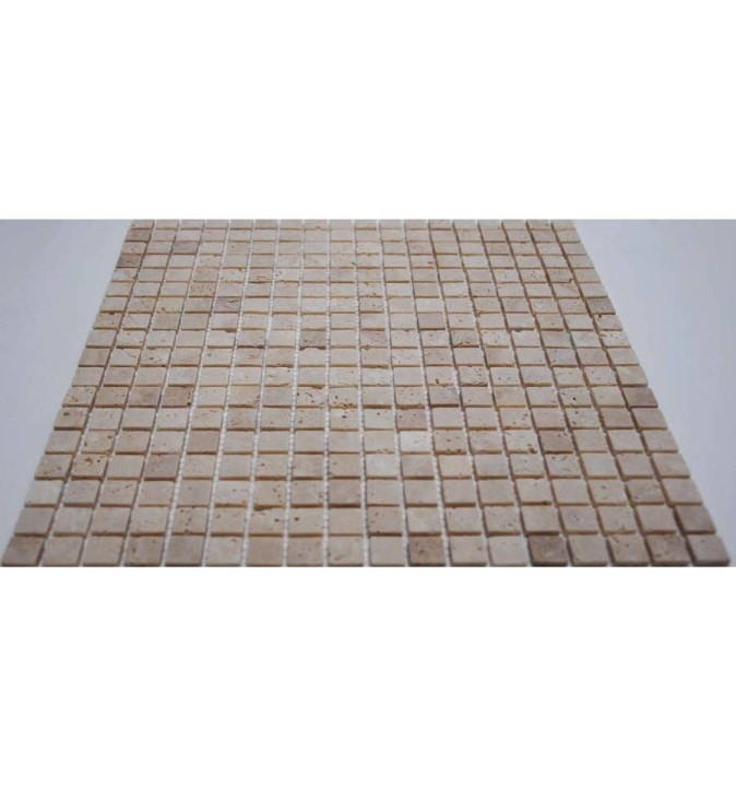 Мраморная FK Marble Classic Mosaic Мозаика из травертина состаренная Light Travertine 15-4T 30x30 — фото 3