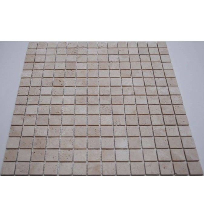 Мраморная FK Marble Classic Mosaic Мозаика из травертина состаренная Light Travertine 20-4T 30x30 — фото 2