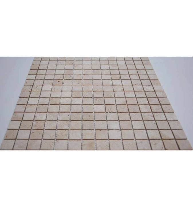 Мраморная FK Marble Classic Mosaic Мозаика из травертина состаренная Light Travertine 20-4T 30x30 — фото 3