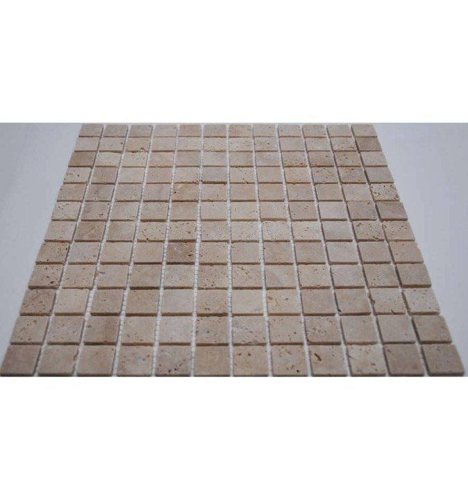 Мраморная FK Marble Classic Mosaic Мозаика из травертина состаренная Light Travertine 23-4T 30x30 — фото 3